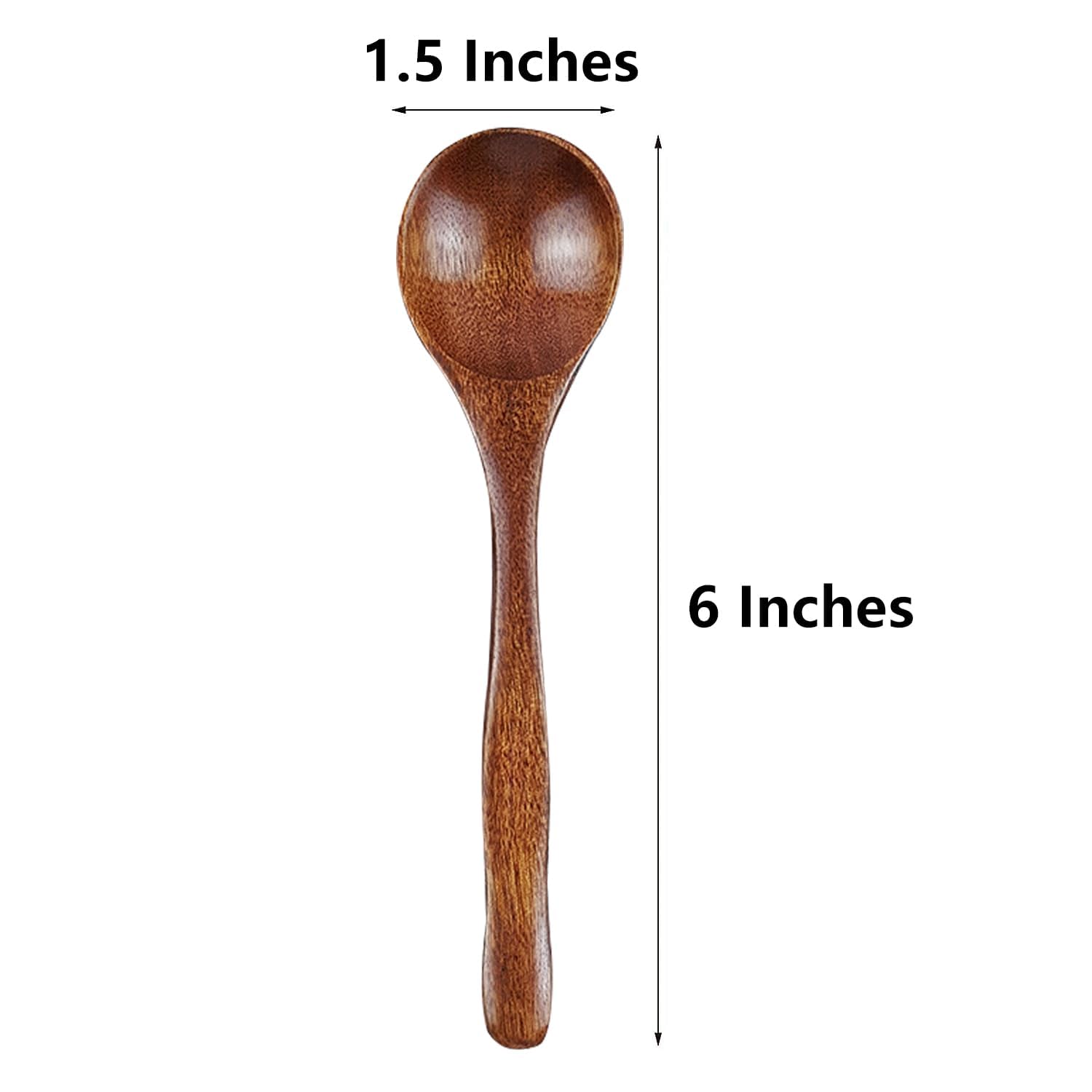 Ouliget Cucharas de madera, cuchara de sopa hecha a mano de madera, cuchara de madera asiática, 6 pulgadas, 4 piezas.