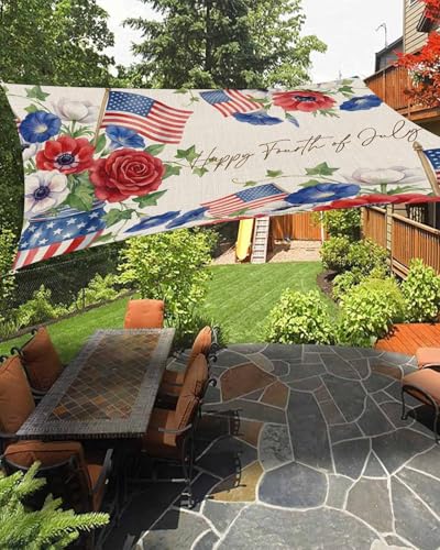 Independence Day Sun Shade Sail Outdoor 8'x10', 4th of July