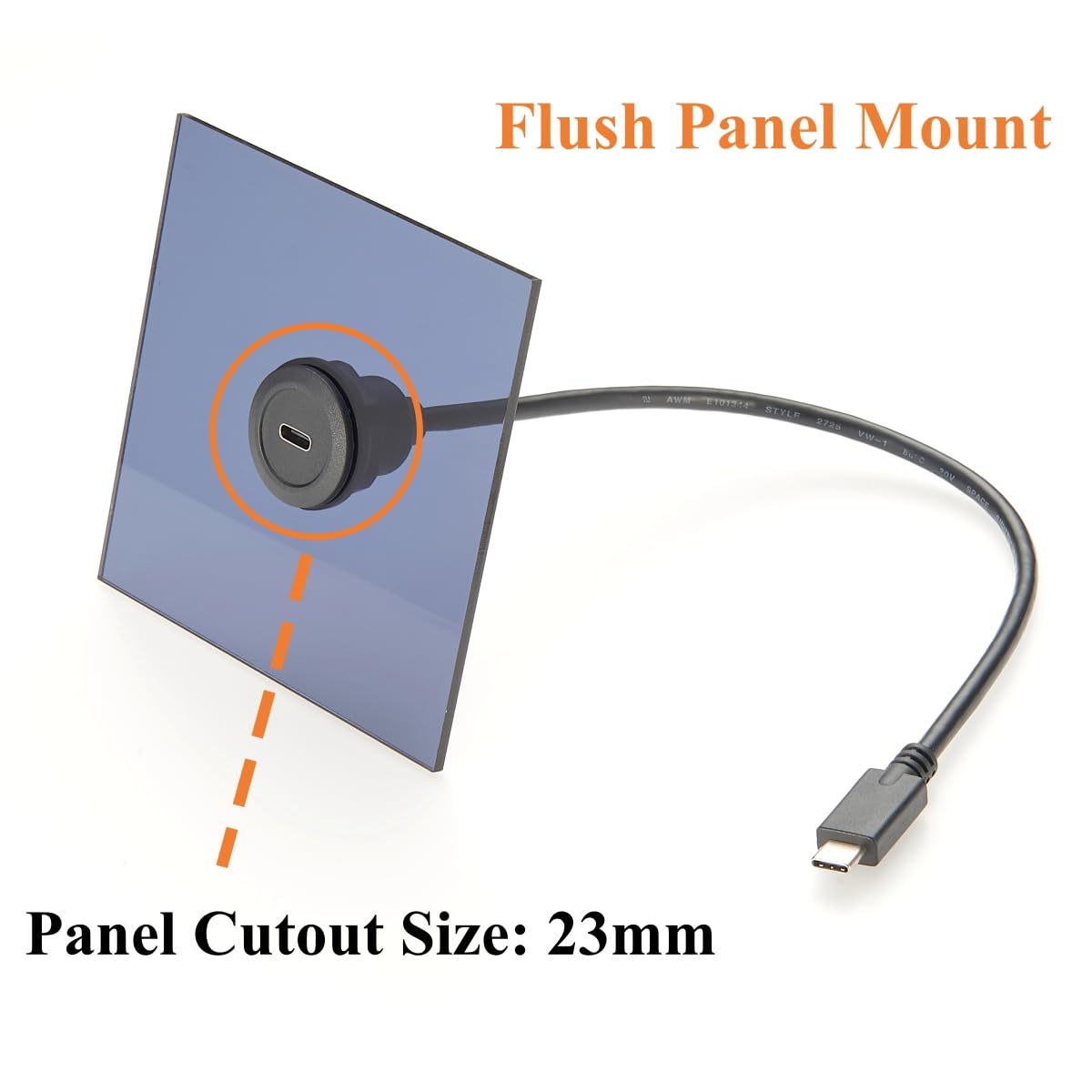 Cavo di prolunga USB 3.1 tipo C maschio a femmina, 10 Gbps, USB 3.1 Gen2 C, cavo di trasferimento dati e ricarica, cavo audio video, per auto, barca, cruscotto, PC (0,3 m)