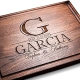 Classic Monogram Wedding Personalized Cutting Board - Engraved Custom Arched Cutting Board, Wedding, Housewarming, Anniversary, Engagement, Closing Gift W-015 GB