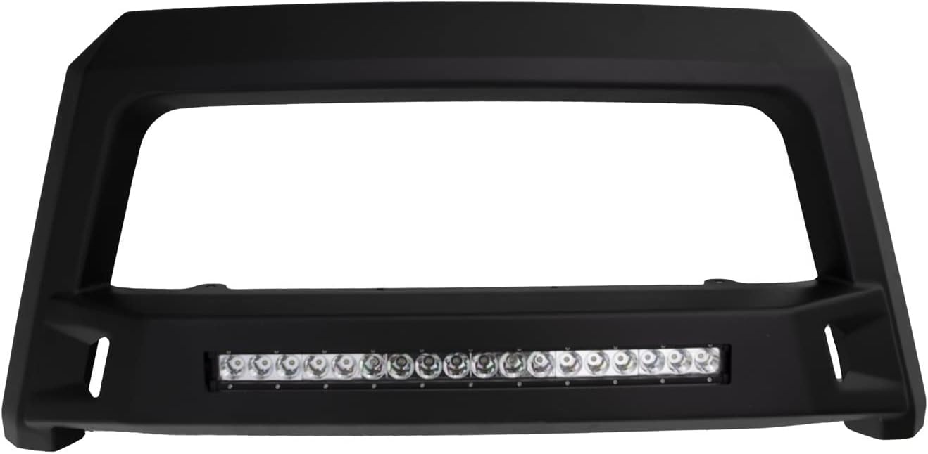 Lund 86521210 Revolution Black Steel Bull Bar with Integrated LED Light Bar for 2005-2015 Toyota Tacoma