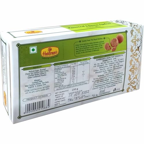 Image of Haldiram's Nagpur Roasted Chana Ladoo 250g � Crunchy roasted chana blended into a sweet and nutritious ladoo, rich in protein