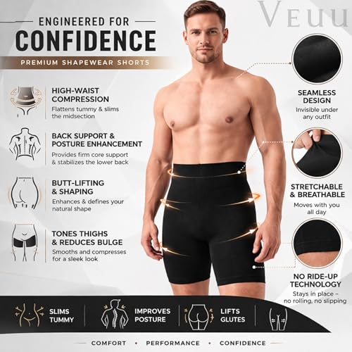 Image of Tummy Tucker Men Shapewear Compression Vest for Tummy Control - Seamless Slimming Body Shaper for Men, Waist Trainer Compression Undershirt for Gym, Office
