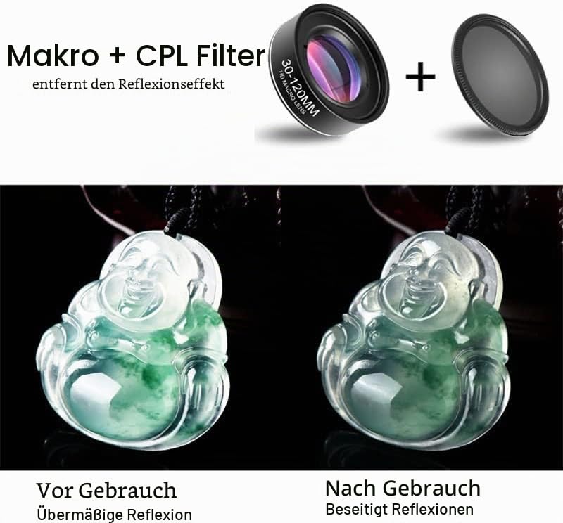 Makro-Objektiv Mit Großer Reichweite, 30-120 mm, Für iPad, iPhone, Samsung, Android, Pixel, Telefon - Mit Sternenlicht, CPL-Filter Und 37-mm-Clip