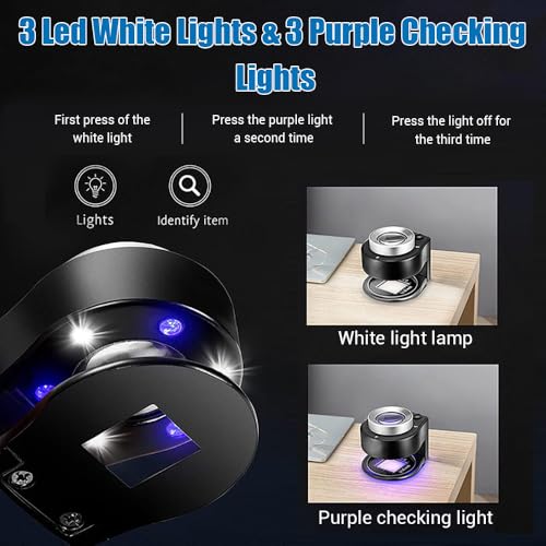 Loupe de bijoutier 30X éclairage LED et UV rechargeable