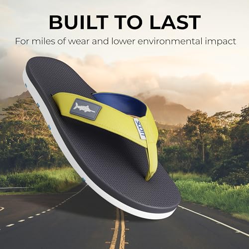 Scott Hawaii Men's Hanapa'a Sandal | Fish Flag Design | Neoprene Lined Strap | Molded Outsole With Arch Suport And Heel Cup | Non-marking No-slip | Marine And Boat Friendly Flip Flop3