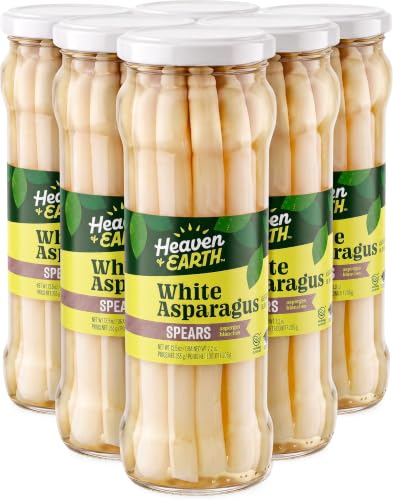 Heaven &amp; Earth White Asparagus Spears 12.5oz (6 Pack) | All Natural, Zero Fat, Low Calorie, Perfect for Snacking