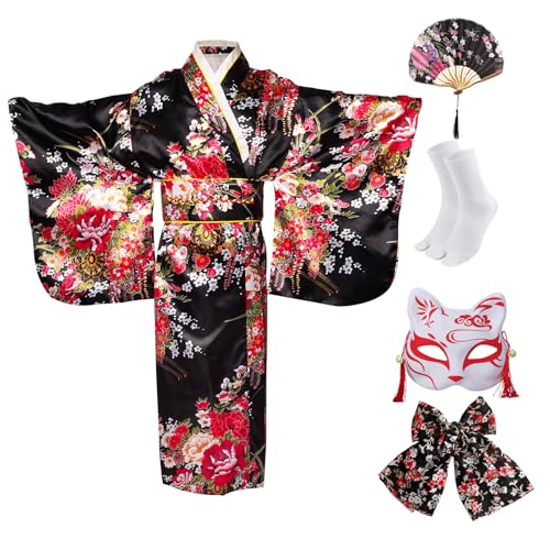 Disfraz Kimono Geisha Anime para Niñas Halloween miniatura 1