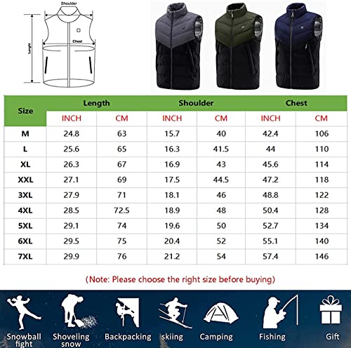 Colete aquecido, colete masculino com aquecimento elétrico e carregamento USB, jaqueta aquecida para