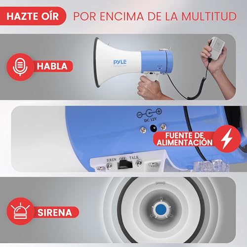 Megáfono Pyle de 50W portátil con control de volumen para hacerte oír 3