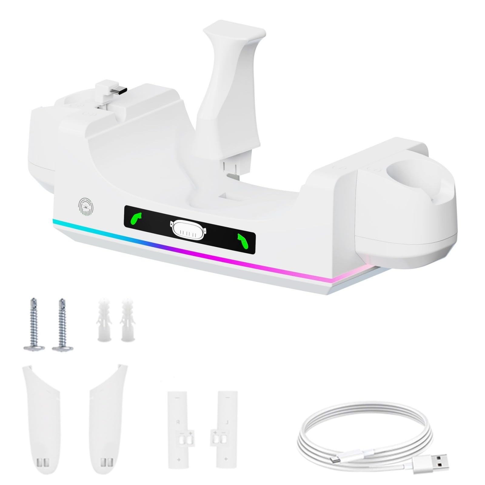 Base di ricarica per occhiali di realtà virtuale 3S e supporto di ricarica per controller con piedini antiscivolo resistenti per stabilità
