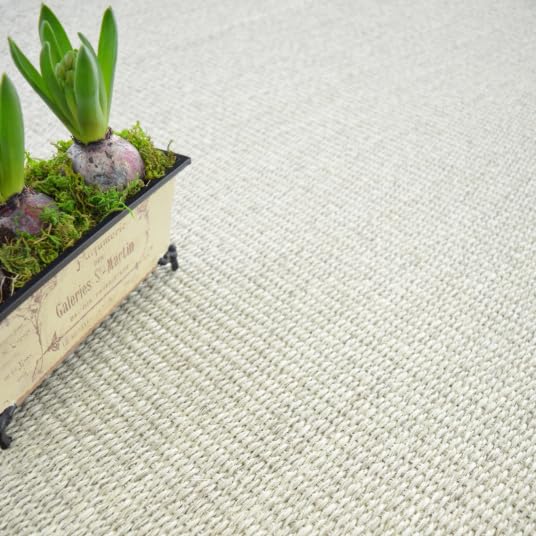 Decoweb Tapis Sisal Quintana Blanchi - Ganse Coton Noire - 160 x 230 cm