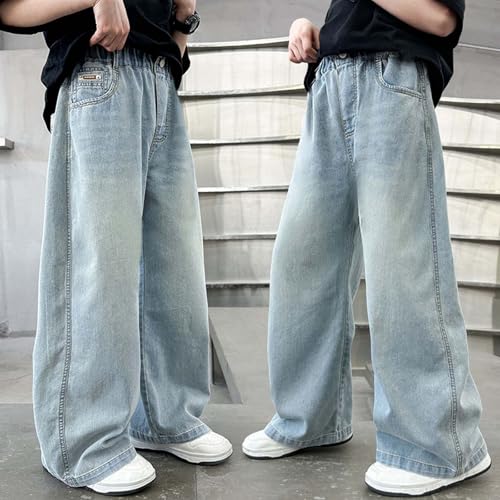 Jeans de ajuste regular holgado para niños con tejido elástico duradero 4