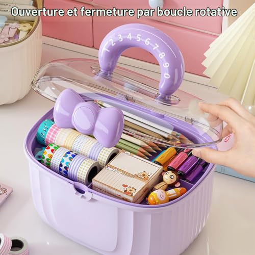 Bssowe Boîte De Stockage Pour Artisanat, Organisateur D'Accessoires Pour Cheveux, Jolie Boîte à Bijoux Pour Fille, Boîte De Rangement Pour Accessoires De Cheveux, pour Accessoires De Cheveux (A) – vue 8