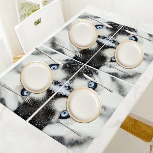 Sets de table en lin de coton premium au motif animal rustique chic x8