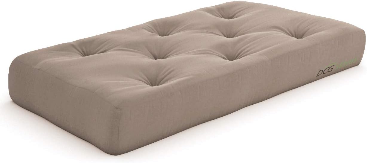 Nirvana Futons Extra Thick Premium 10-Inch Queen Futon Mattress, Microfiber Khaki - Made in USA