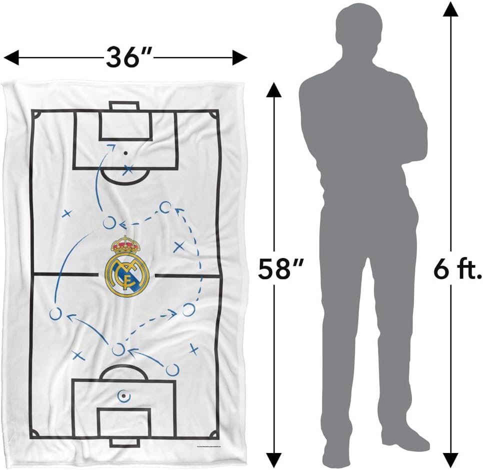 LOGOVISION Real Madrid White Plan Silky Touch Super Soft Throw Blanket 36"x58"