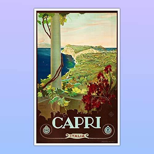 Affiche Capri Italie Mare poster mural pour salon lumineux et chambre moderne