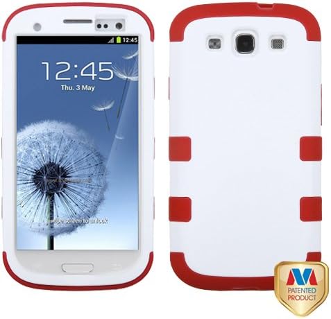 MYBAT SAMSIIIHPCTUFFSO025NP Premium TUFF Case for Samsung Galaxy S3 - 1 Pack - Retail Packaging - Ivory White/Red