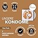 Loovara Kondome hauchzart 12 Stück - Größe L 57 mm - Präservative für mehr Fun & Feeling beim Sex - Vegan, Fair Rubber, Transparent-Naturfarben mit Reservoir & Gleitmittel im 12er Pack