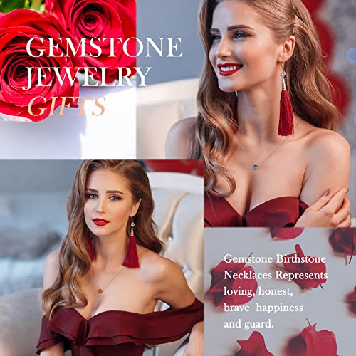 Ursilver Birthstone Necklace For Women, Sterling Silver Peridot Necklace, August Birthstone Jewelry, Mothers Valentines Day Gifts For Her, Mothers Day Gifts For Mom Wife Grandma #TOP2