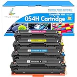 True Image Compatible Toner Cartridge Replacement for Canon 054H CRG-054 054 Canon ImageCLASS MF644Cdw LBP622Cdw MF642Cdw MF640C LBP620 MF644 Printer Ink (Black Cyan Yellow Magenta, 4-Pack)