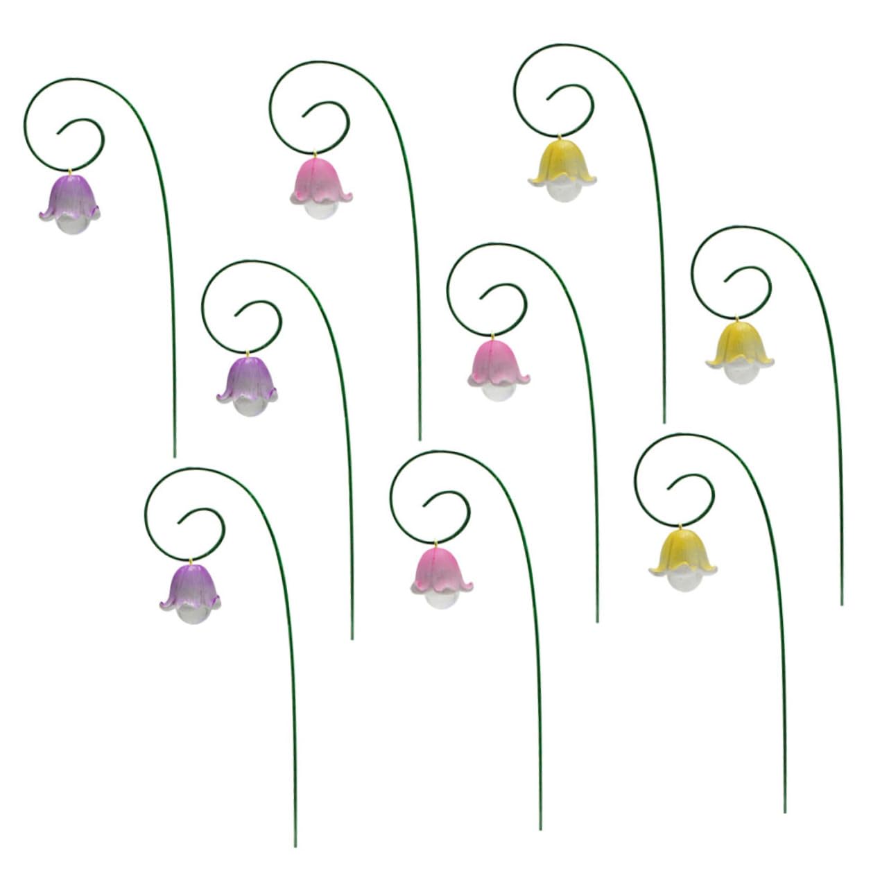 UPKOCH 4 Sätze Maiglöckchen-blumenarrangement Ornamente Gartendekoration Hochzeit Blumen Im Freien Dekorative Rasenpfähle Simulationsblumeneinsatz Blumenstab Blumenpfähle Harz 9 Stück * 4