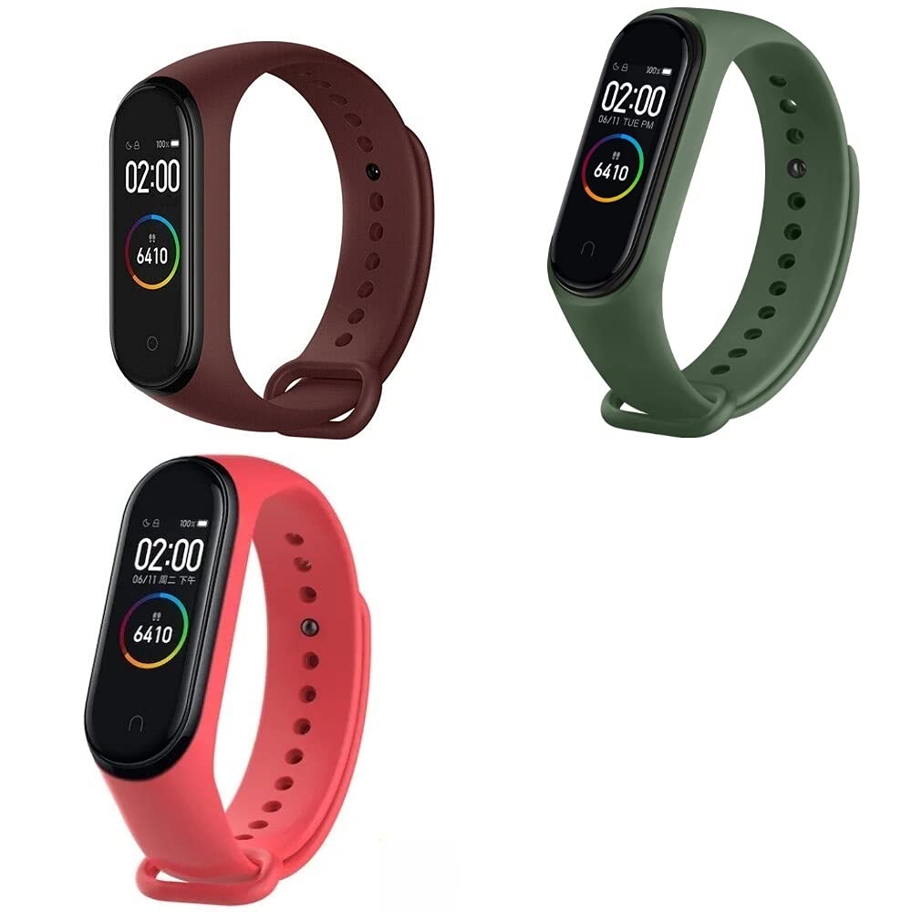 Adlynlife Band Strap Compatible with Mi Band 3 / Mi Band 4 Wristband Silicone Strap (Combo, Pack of 3) (mi-Wine-Army-Red) (B0923Y8YVW) Amazon Price History, Amazon Price Tracker