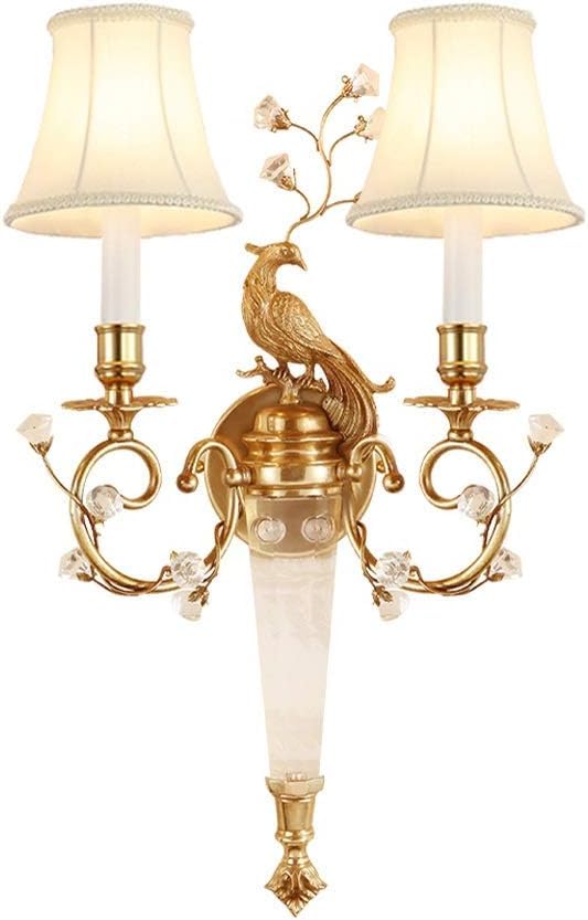 Lámpara de Pared de Cristal de Cobre H65 para Sala de Estar, Compatible con Fuente de luz E14, lámpara de Pared para Dormitorio, mesita de Noche, 2 Paquetes.