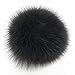 Natural Fox Fur Pom Pom balls by pc, Approx. 3-1/2"D, Dark Grey,  TR-11081