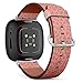 CJBROES Replacement Leather Watch Band, Compatible with Fitbit Versa 3 and Fitbit Sense of Wristband Bracelet Accessory - Floral Stylized Roses Hand