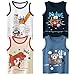 Azalquat Toddler Boys Tank Top 4 Pack Cotton Tanks Shirts Set (Dinosaur/Puppy, 3-4T)