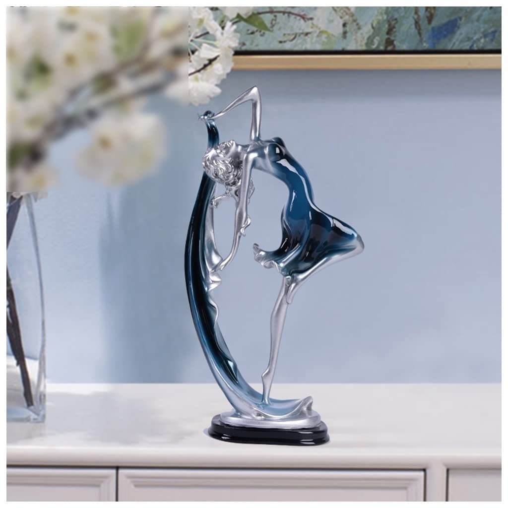 GHKryD statue, Resin Girl Ornament Sculpture Reading A Book Gifts for Readers Lovers Teens Table Living Room(Style1 Blue)