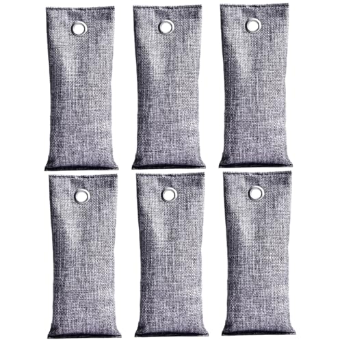 6 piezas de olor a carbón activado Bag de algodón de algodón Carbón activado con orificio colgante para calzado limpio Remover de olor a zapato