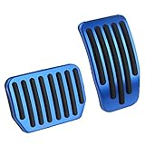 PETCHOR Auto Aluminum Pedal Covers Accessories, Non-Slip Performance Foot Pedal Pads Set, Brake Accelerator Pedal Covers Compatible with Tesla 2016-2025 Model 3 Model Y, Blue