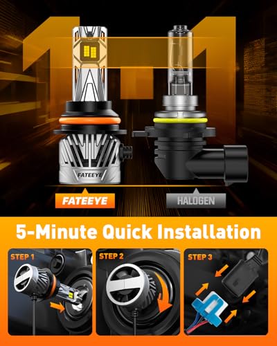 Image of 9007 Fog light Bulb - 60000LM Super Bright Bulb with Fan, 𝗛𝗕𝟱 130W No Adapter Required, 6500K White, Pack of 2