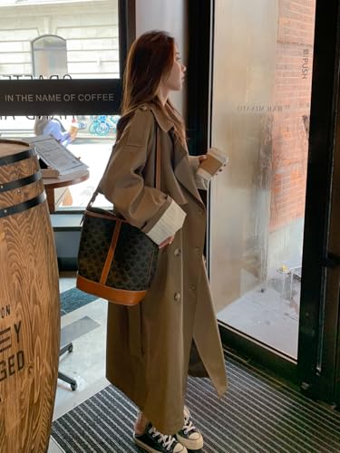 Korean Style Oversized Long Double-Breasted Trench Coats for Women Spring Fall Women’s Windbreaker Coat Outerwear3