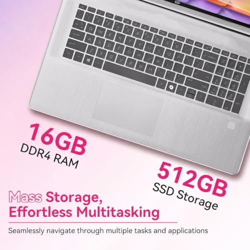 Image of HP Laptop for Students and Business, Intel 8 Core i3-N305 Processor, 16GB RAM, 512GB SSD, 15.6 inch FHD IPS Micro-Edge Anti Glare Display, Fingerprint Reader, Webcam Privacy Shutter, Win 11 Home, Silver