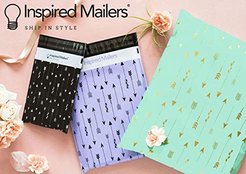 Image of Inspired Mailers - Poly Mailers 6x9 - Tribal Arrows Deluxe (Seafoam /Gold) - Choose from 6x9, 10x13 and 14.5x19 Sizes - 3.15mil Unpadded (6x9, 100 Pack)