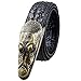 Moonsix Mens Genuine Leather Belt, Embossed Crocodile Plaque Buckle,Style 1-Black