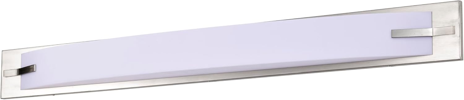 Nuvo Lighting 62/1083 Contemporary Modern One Light Vanity from Bow Collection in Pwt, Nckl, B/S, Slvr. Finish