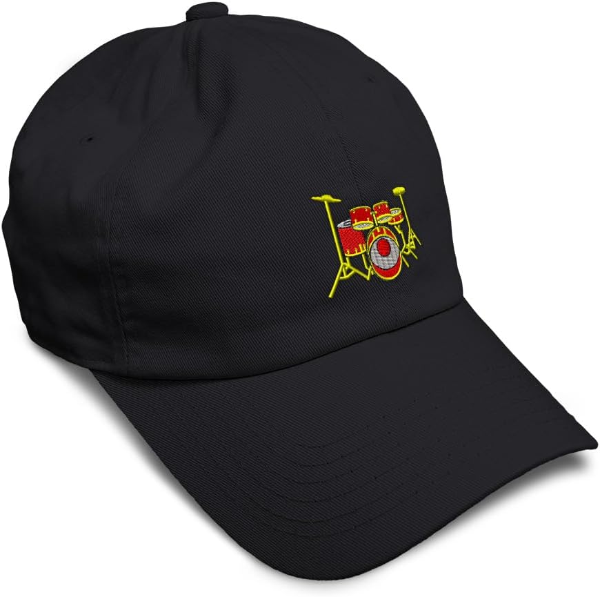 Soft Baseball Hat Embroidered Dad Hat Drum Set Embroidery Men & Ladies Baseball Cap Cotton