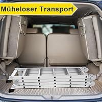 Herrselsam Mehrzweckleiter 4x4, 7in1 Multifunktionsleiter 470CM Alu Vielzweckleiter Klappleiter mit 2 Plattform und Räder, Haushaltsleiter Max Belastung 150kg, Multifunktionsleiter 16 Sprossen – Ansicht 6