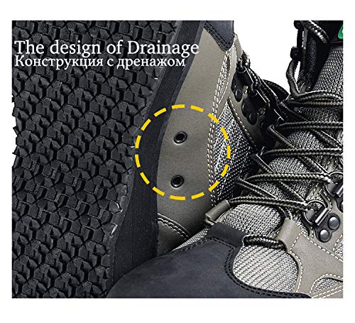 NEYGU Men&Women Breathable Quick-Dry Wading Shoes for Fishing and Hunting with Rubber Sole, Used for Neoprene Stocking Foot Wader (8.5)