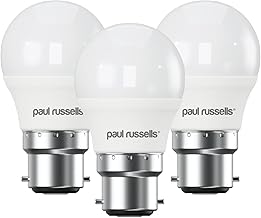 paul russells LED Golf Ball – Dimmable Bayonet Fitting Light, 5.5W 470 LM B22 G45 LED Bulbs, 40w Equivalent, 4000K Cool White/Natural White, Dimmer BC Energy Saving Ceiling Lightsbulbs, 3 Pack