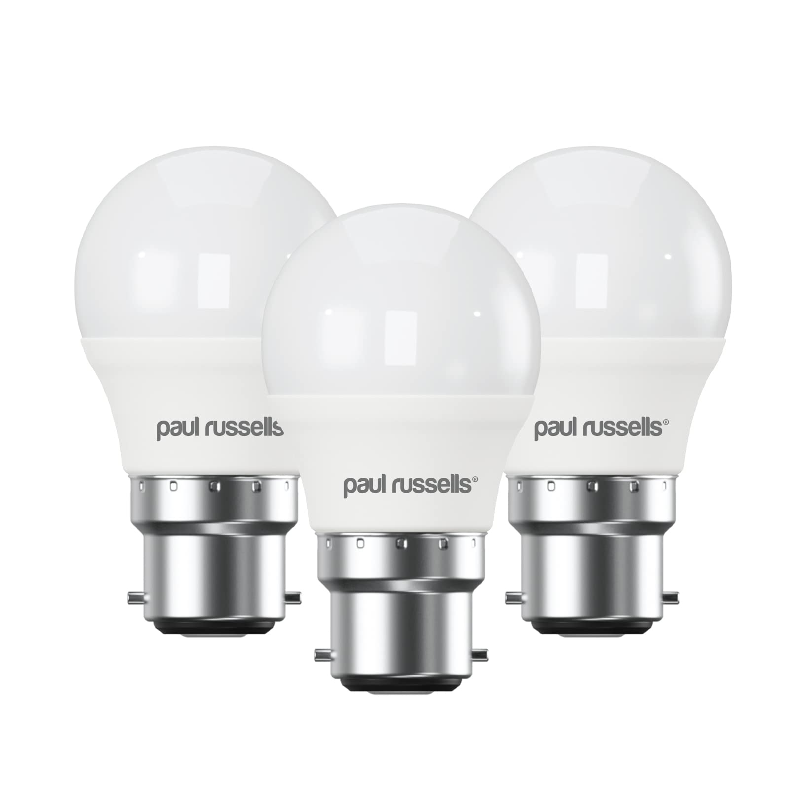 paul russells LED Golf Ball – Dimmable Bayonet Fitting Light, 5.5W 470 LM B22 G45 LED Bulbs, 40w Equivalent, 6500K Daylight, Dimmer BC Energy Saving Ceiling Lightsbulbs, 3 Pack