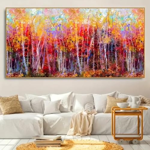 Toile d'arbres colorés haute définition pour illuminer les grands murs