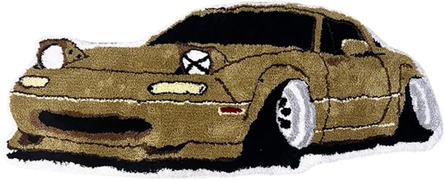 Car Shaped Bath Mats for Bathroom,Soft Shaggy Bath Rug Non Slip Entry Door Mat Home Decor Unique Funny Cartoon Thick Plush Area Rugs for Kids Bedroom,Living Room,Bedside,Playroom 18" x 39"