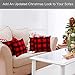 Volcanics Christmas Pillow Covers Buffalo Check Plaid Throw Pillow Covers Set of 4 Farmhouse Decorative Square Pillow Cover Case Cushion Pillowcase 18x18 Inches for Home Decor, Red and Black