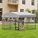 10×10×6FT Large Heavy Duty Outdoor Kennel, Weatherproof Metal Dog Cage with Lock, Swivel Stainless Steel Feeding Bowl and Waterproof Top Cover, Fits XL Size/All Dog Breeds, Ships in Two Packages